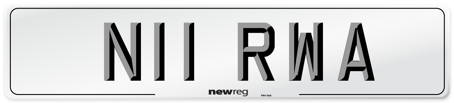 N11 RWA Number Plate from New Reg